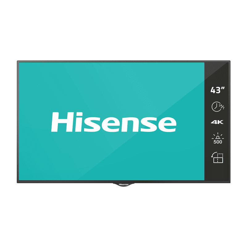 43” 4K UHD Digital Signage Display - 24/7 Operation . Hisense Commercial  Display