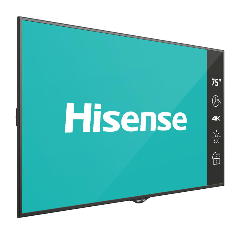 75” 4K UHD Digital Signage Display - 18/7 Operation. Hisense